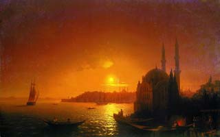 Сочинение описание картины Айвазовского Вид Константинополя при лунном освещении